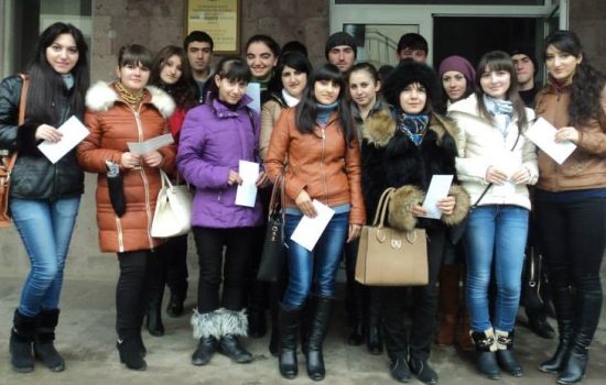 2014 Graduates of Hovannes Hintliyan High School
attending Universities, recipients of C.A.R.S. scholarships 2014 Graduates of Hovannes Hintliyan High School